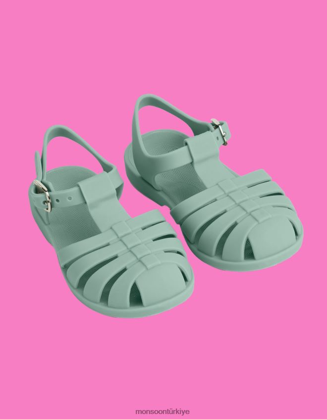 Monsoon çocuklar liewood bre plaj sandaletleri JH86BT2381 ayakkabı yeşil