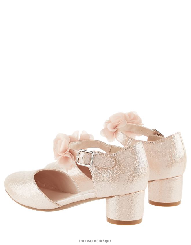 Monsoon kız dokulu korsaj topuklu ayakkabılar JH86BT2761 ayakkabı pembe