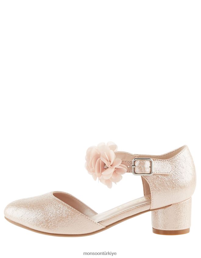 Monsoon kız dokulu korsaj topuklu ayakkabılar JH86BT2761 ayakkabı pembe