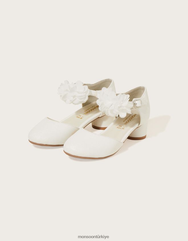 Monsoon kız iki parçalı topuklu korsaj JH86BT2331 ayakkabı fildişi