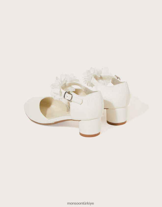 Monsoon kız iki parçalı topuklu korsaj JH86BT2331 ayakkabı fildişi