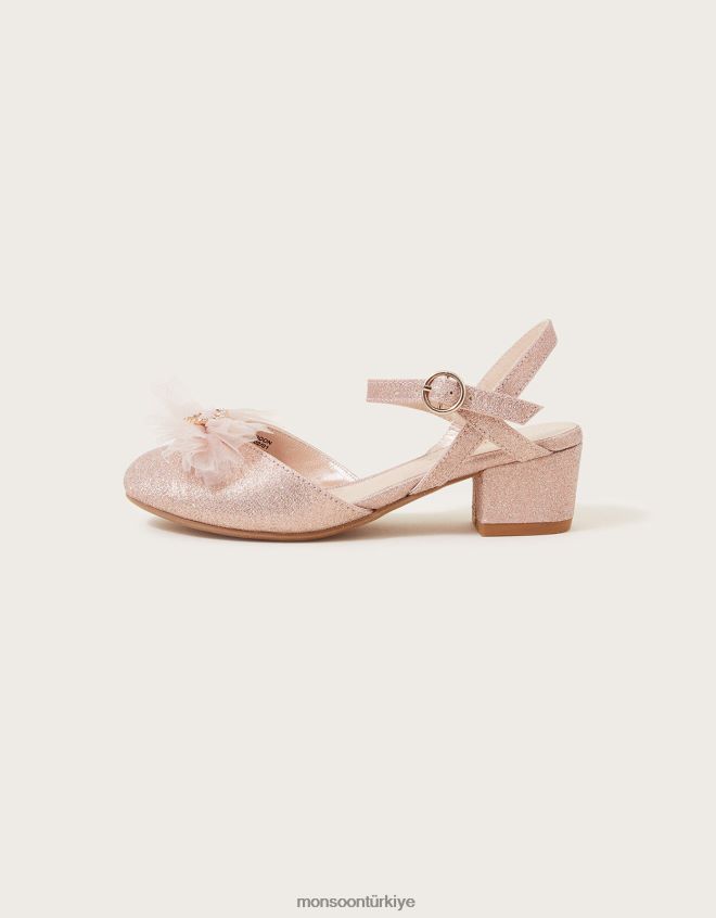 Monsoon kız kalpli geri topuklu ayakkabı JH86BT2330 ayakkabı pembe