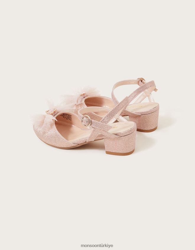 Monsoon kız kalpli geri topuklu ayakkabı JH86BT2330 ayakkabı pembe