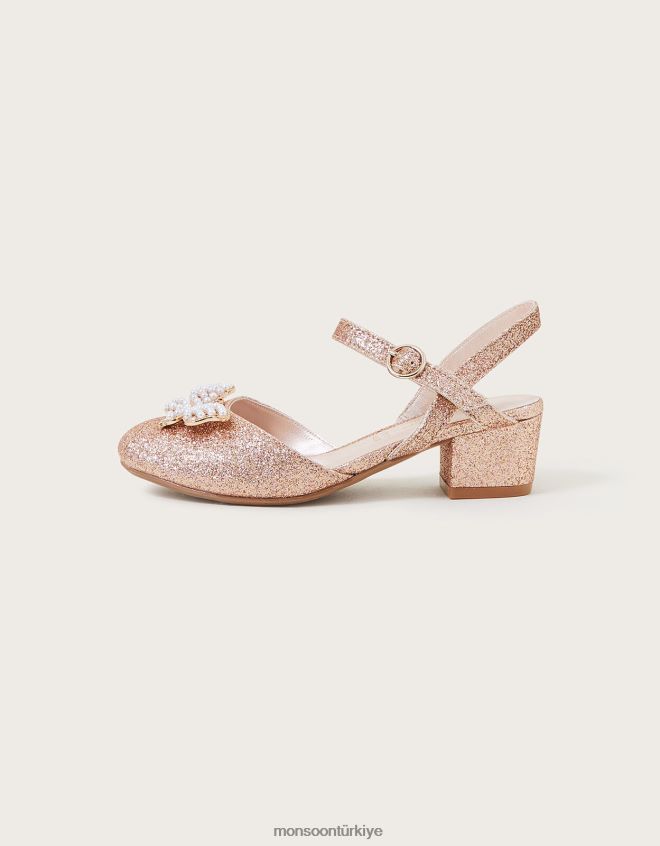 Monsoon kız kelebek arkası askılı topuklu ayakkabı JH86BT2340 ayakkabı pembe