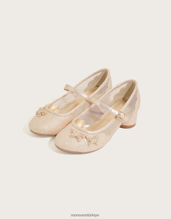 Monsoon kız kelebek prenses topuklu JH86BT1904 ayakkabı altın