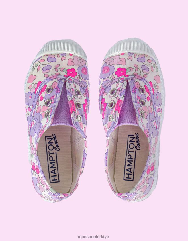 Monsoon çocuklar hampton canvas erik plimsolls mor JH86BT2395 ayakkabı mor (leylak)