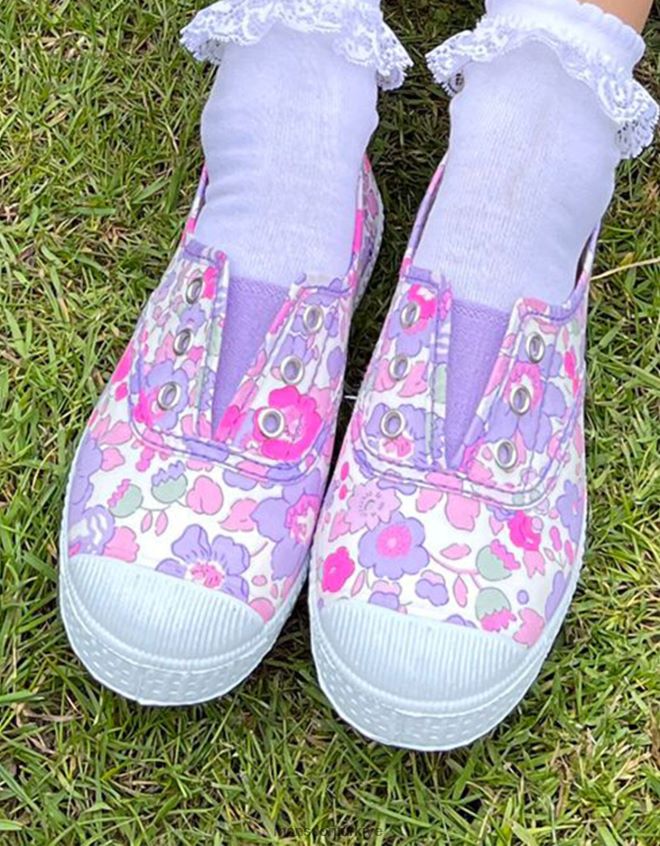 Monsoon çocuklar hampton canvas erik plimsolls mor JH86BT2395 ayakkabı mor (leylak)