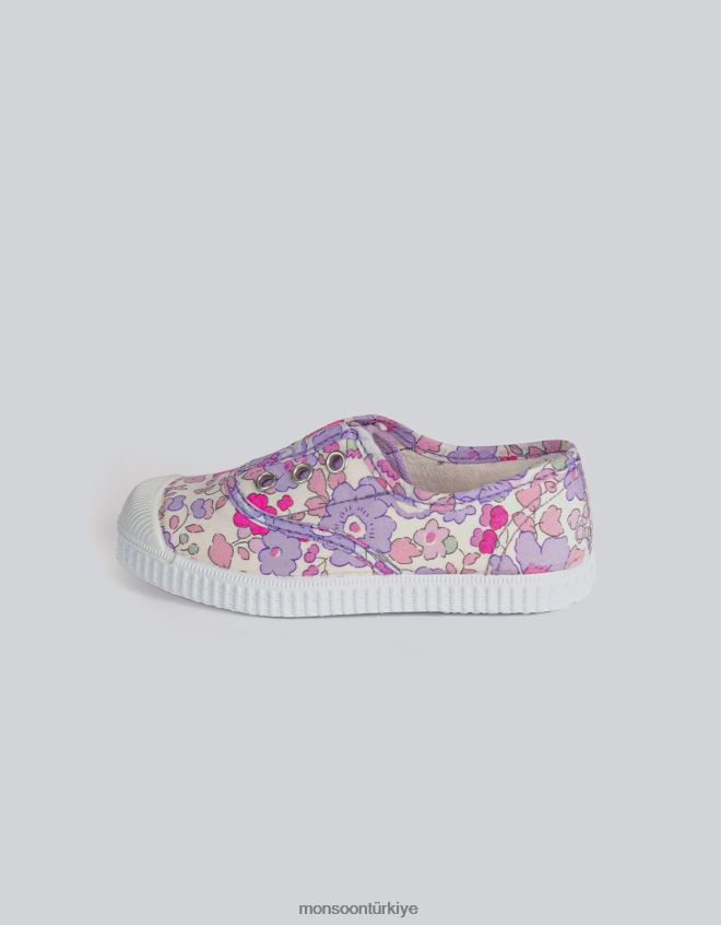 Monsoon çocuklar hampton canvas erik plimsolls mor JH86BT2395 ayakkabı mor (leylak)
