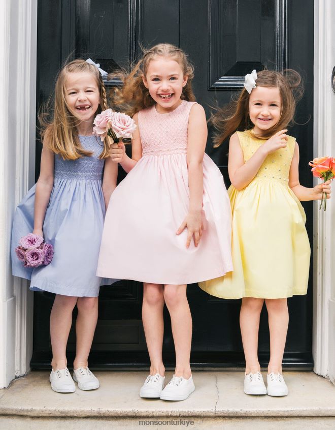 Monsoon çocuklar hampton tuval erik plimsolls beyaz JH86BT2377 ayakkabı beyaz