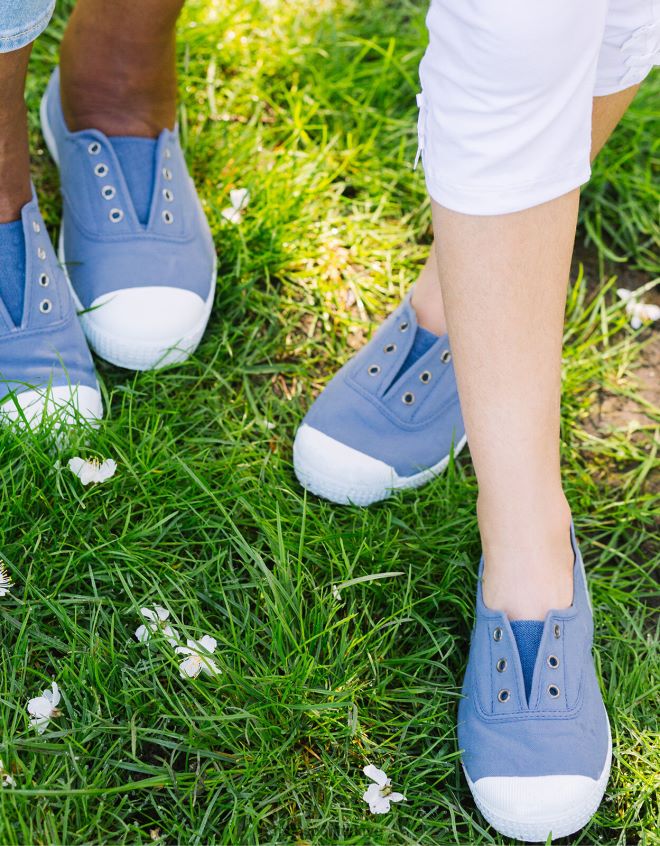 Monsoon çocuklar hampton tuval erik plimsolls mavi JH86BT2404 ayakkabı mavi (peygamber çiçeği)