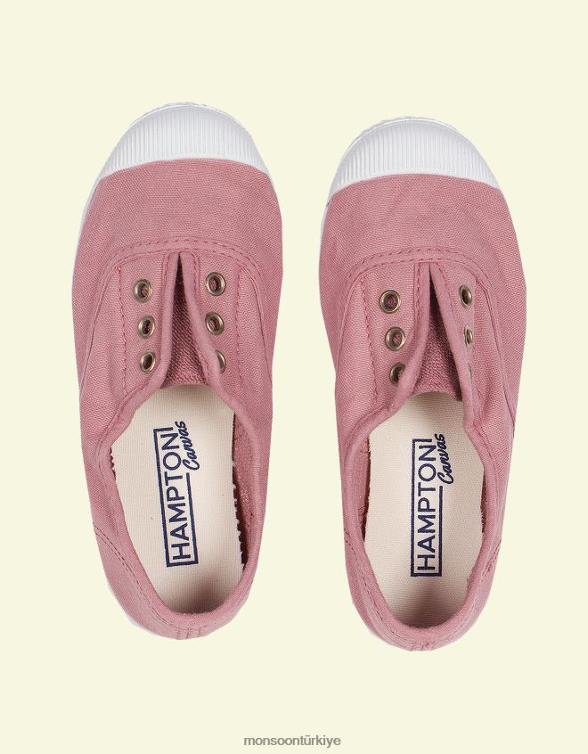 Monsoon çocuklar hampton tuval erik plimsolls pembe JH86BT2809 ayakkabı pembe (koyu pembe)