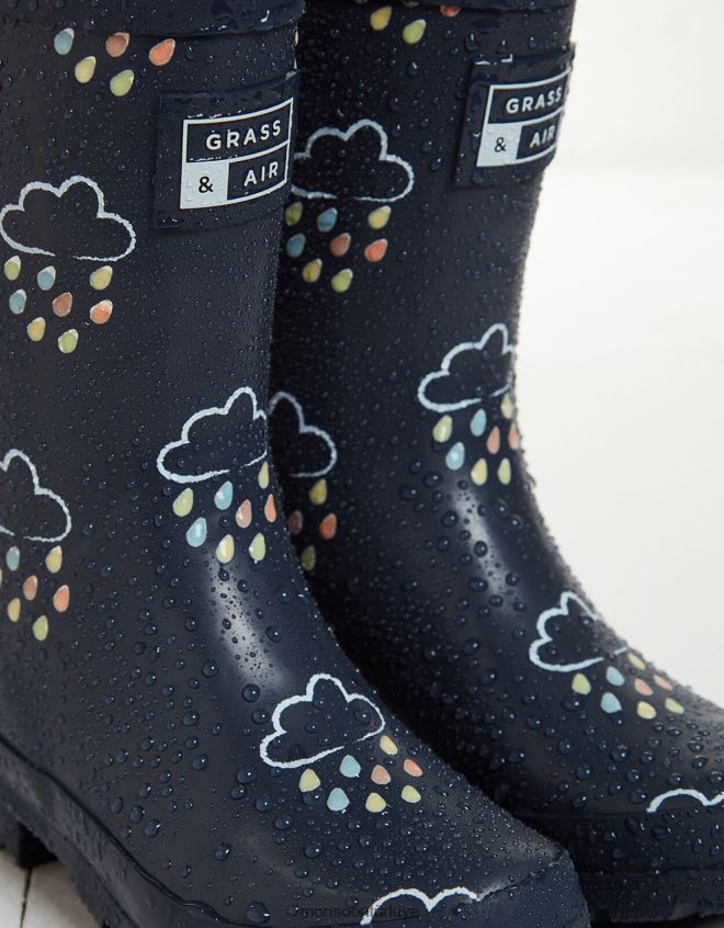 Monsoon çocuklar çim ve hava genç renk açığa çıkaran wellies mavi JH86BT2374 ayakkabı Mavi Donanma)