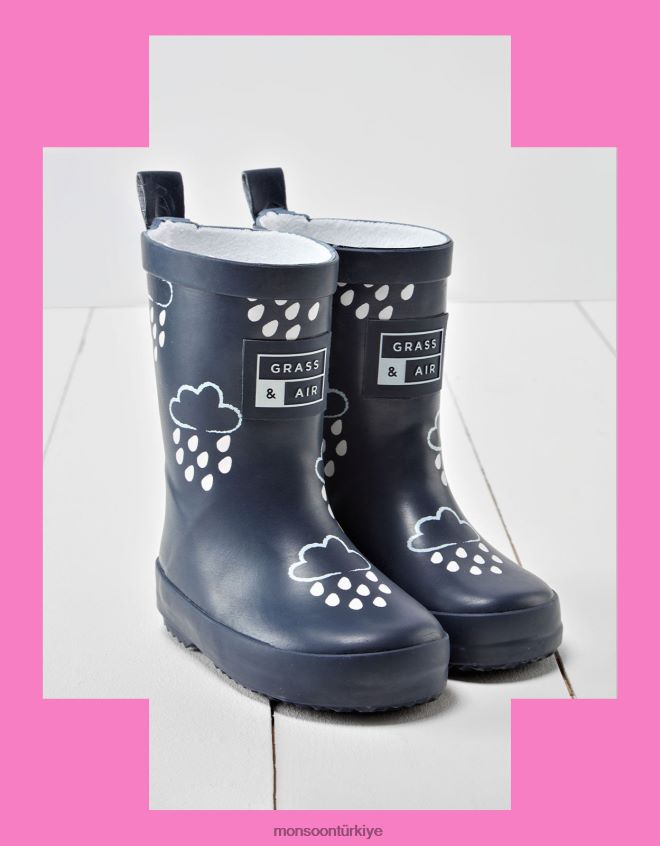 Monsoon çocuklar çim ve havanın rengini ortaya çıkaran botlar mavi JH86BT2317 ayakkabı Mavi Donanma)