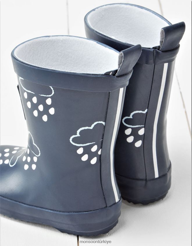 Monsoon çocuklar çim ve havanın rengini ortaya çıkaran botlar mavi JH86BT2317 ayakkabı Mavi Donanma)