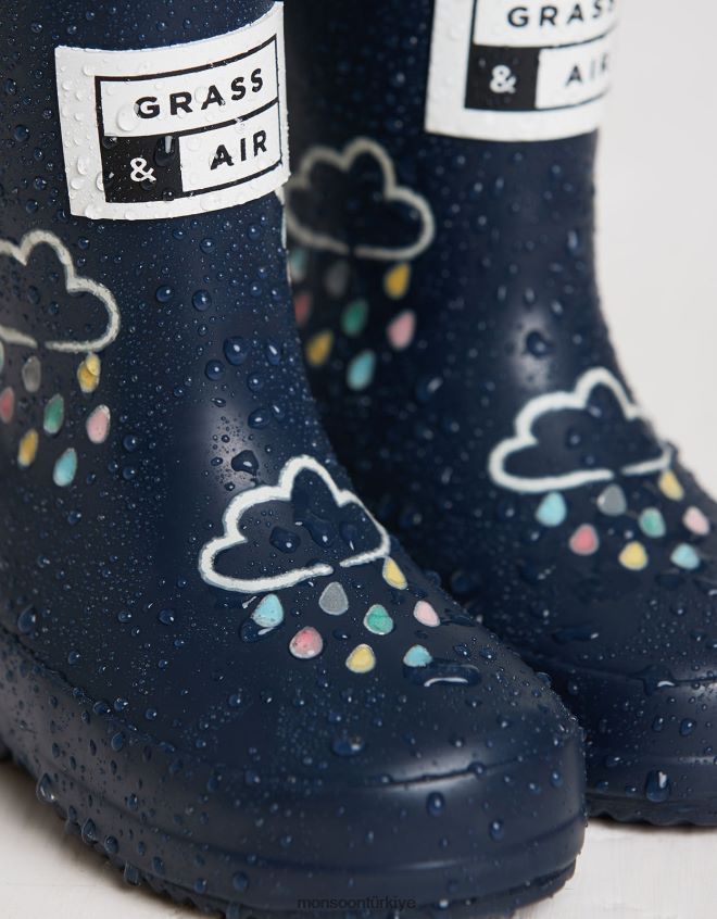 Monsoon çocuklar çim ve havanın rengini ortaya çıkaran botlar mavi JH86BT2379 ayakkabı Mavi Donanma)