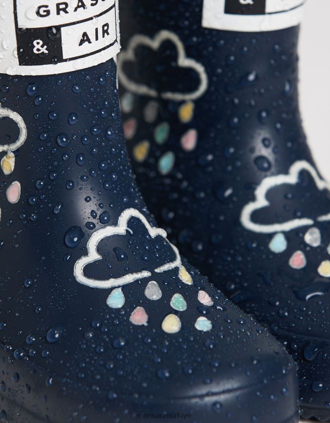 Monsoon çocuklar çim ve havanın rengini ortaya çıkaran botlar mavi JH86BT2379 ayakkabı Mavi Donanma)