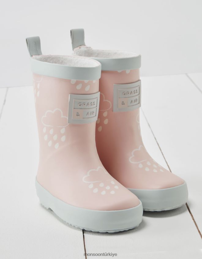 Monsoon çocuklar çim ve havanın rengini ortaya çıkaran wellies JH86BT2316 ayakkabı pembe