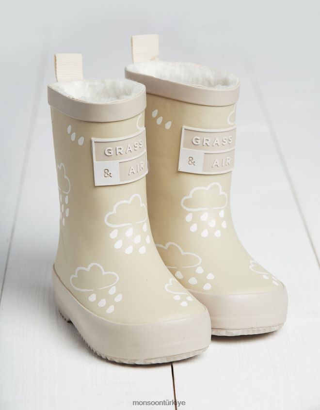 Monsoon çocuklar çim ve havanın rengini ortaya çıkaran wellies doğal JH86BT2322 ayakkabı doğal taş)