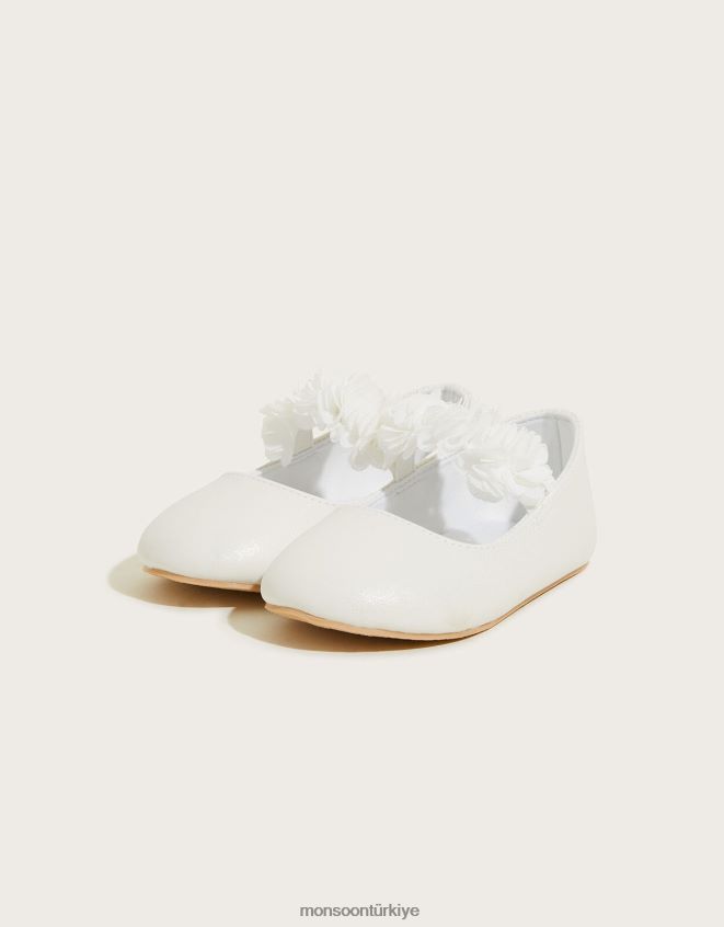 Monsoon çocuklar pırıltılı korsaj yürüteç ayakkabı fildişi JH86BT2343 ayakkabı fildişi