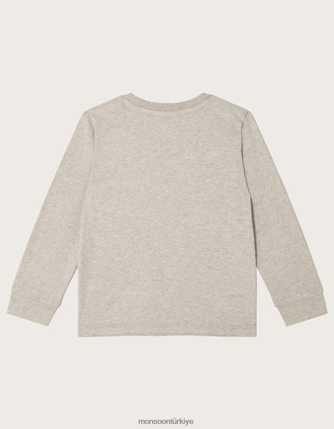 Monsoon erkek çocuk londra tüp kazak JH86BT2248 Giyim gri
