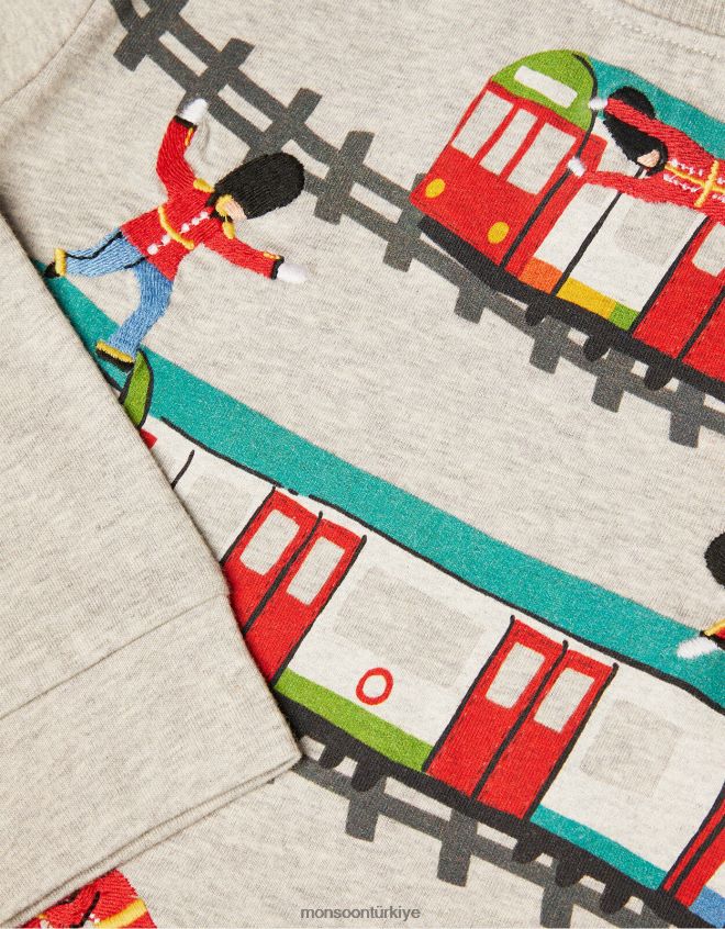 Monsoon erkek çocuk londra tüp kazak JH86BT2248 Giyim gri