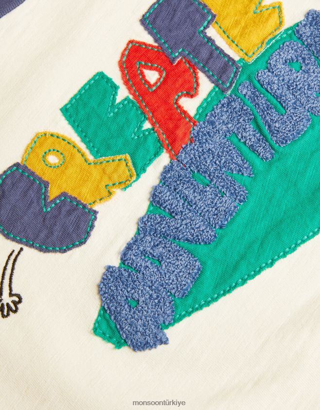 Monsoon erkek çocuk macera çizgili tişört yarat JH86BT2193 Giyim fildişi