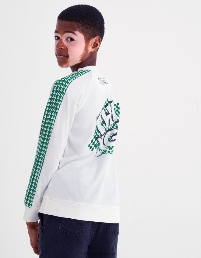 Monsoon erkek çocuk uzun kollu sloganlı tişört JH86BT2202 Giyim fildişi