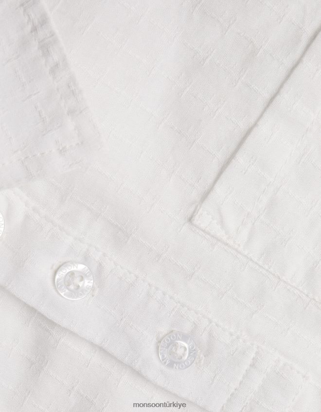 Monsoon erkek çocuk yarım patlı şantuklu gömlek JH86BT2288 Giyim fildişi