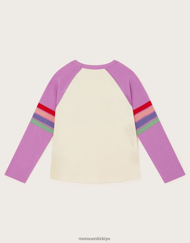 Monsoon kız dünyanın en üstünde reglan tişört JH86BT1595 Giyim fildişi