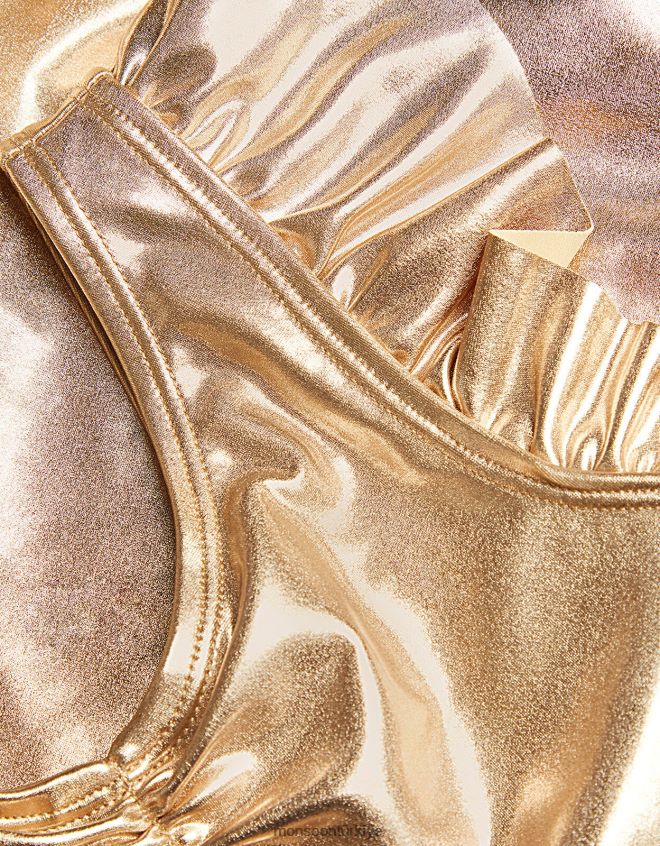 Monsoon kız harikalar diyarı fırfır kollu tek parça streç giysi JH86BT1720 Giyim altın