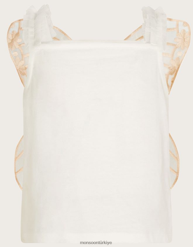 Monsoon kız harikalar diyarı kelebek kanatları askılı üst JH86BT1801 Giyim fildişi