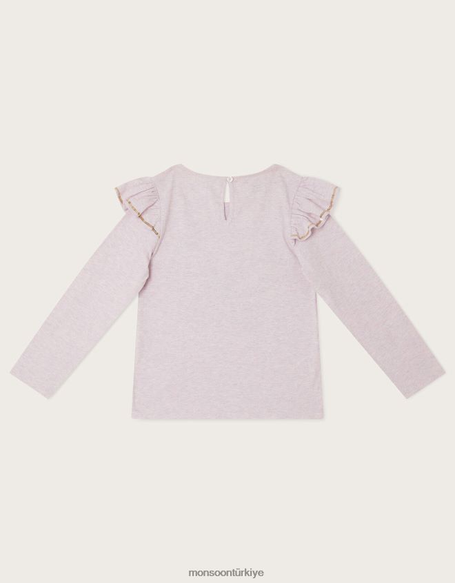 Monsoon kız kelebek uzun kollu üst JH86BT1896 Giyim mor (leylak)