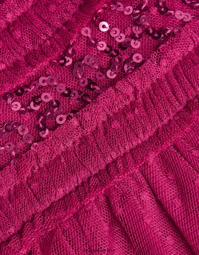 Monsoon kız parti pullu süslenmiş üst JH86BT1890 Giyim pembe (parlak pembe)