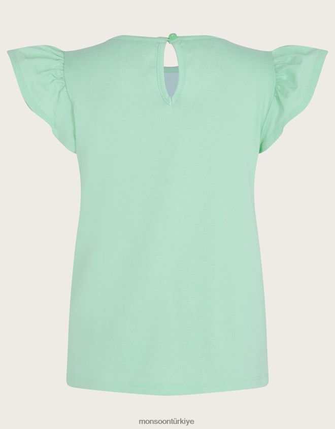 Monsoon kız tığ işi tek boynuzlu at üst JH86BT1790 Giyim yeşil