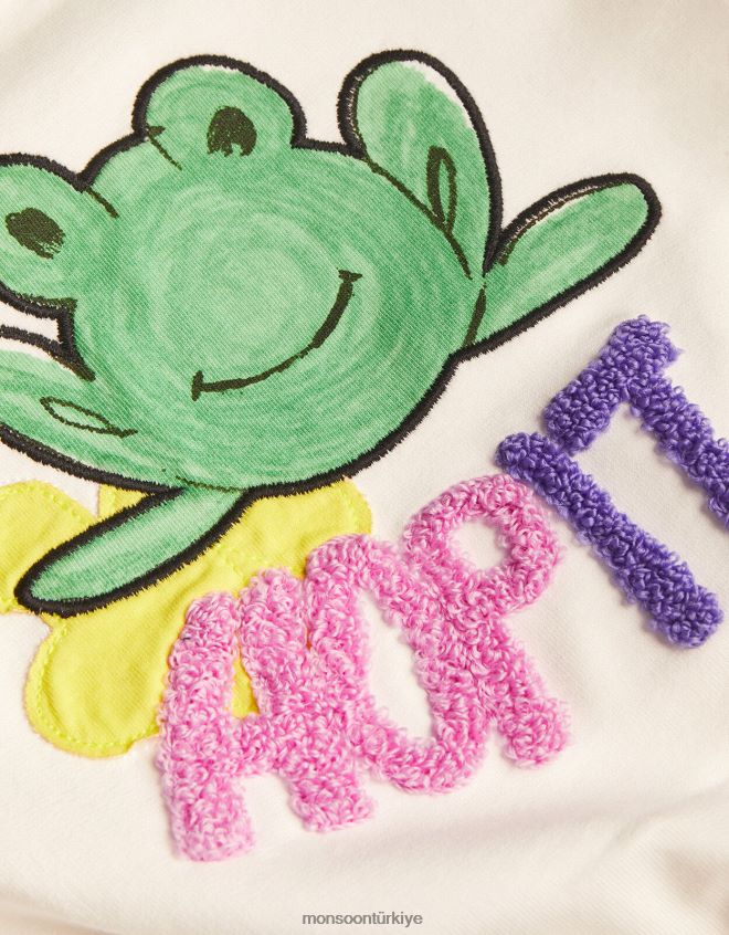 Monsoon çocuklar kurbağa belli elastik kısa üst JH86BT1654 Giyim fildişi