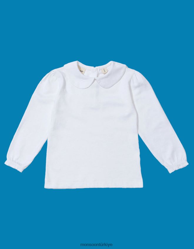 Monsoon çocuklar noktalı tulum peter pan yakalı üst JH86BT1779 Giyim beyaz