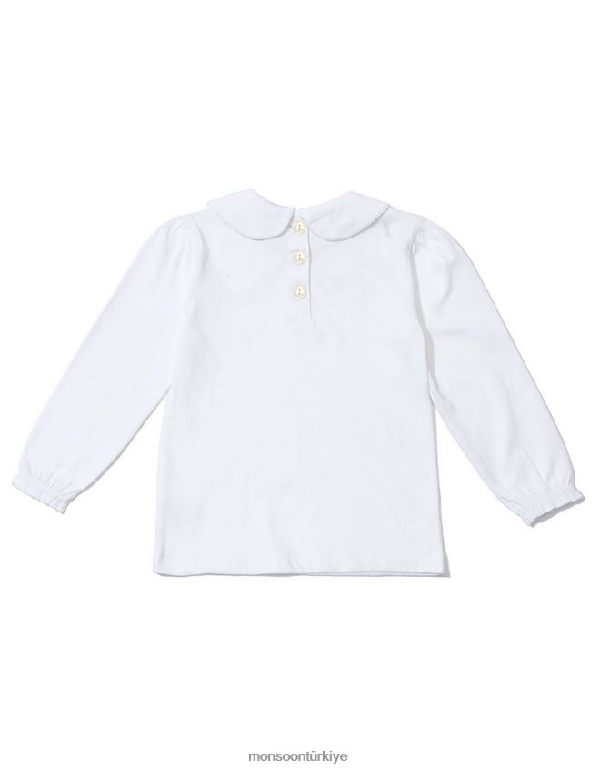 Monsoon çocuklar noktalı tulum peter pan yakalı üst JH86BT1779 Giyim beyaz
