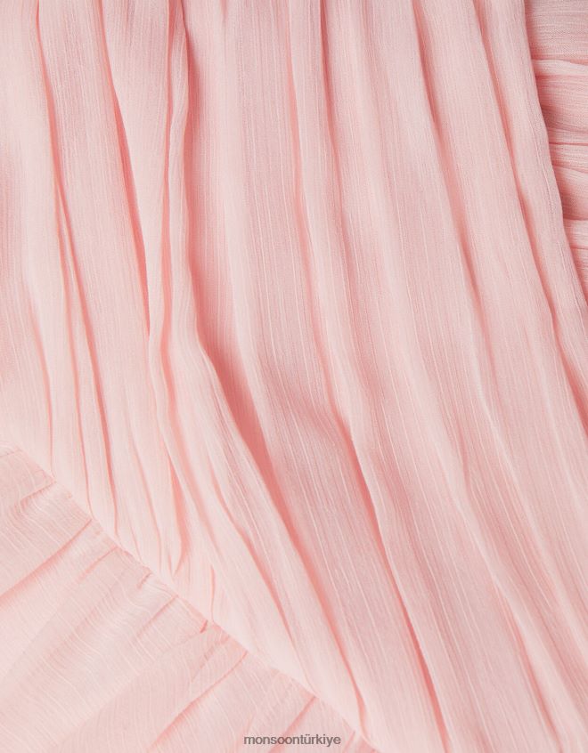 Monsoon kız Geri dönüştürülmüş polyesterden omuzları anvelop elbise JH86BT1985 Giyim pembe