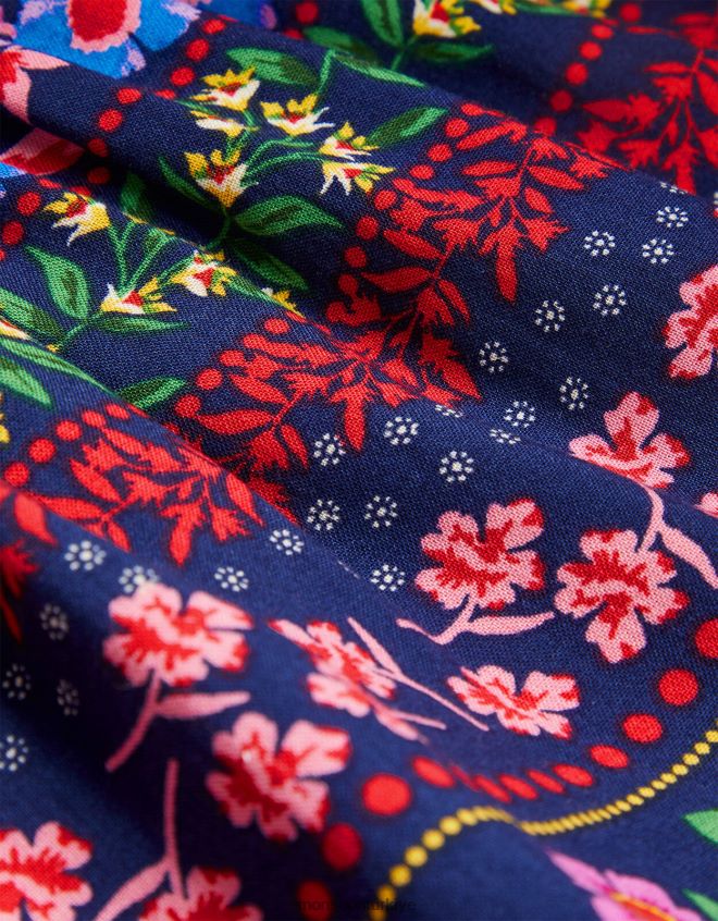 Monsoon kız Lenzing Ecovero\'da çiçek desenli elbise JH86BT1814 Giyim Mavi Donanma)