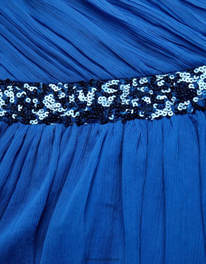 Monsoon kız abigail tek omuzlu balo elbisesi JH86BT2002 Giyim mavi