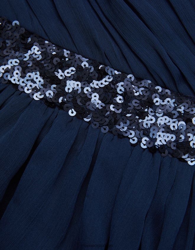 Monsoon kız abigail tek omuzlu balo elbisesi JH86BT2012 Giyim Mavi Donanma)