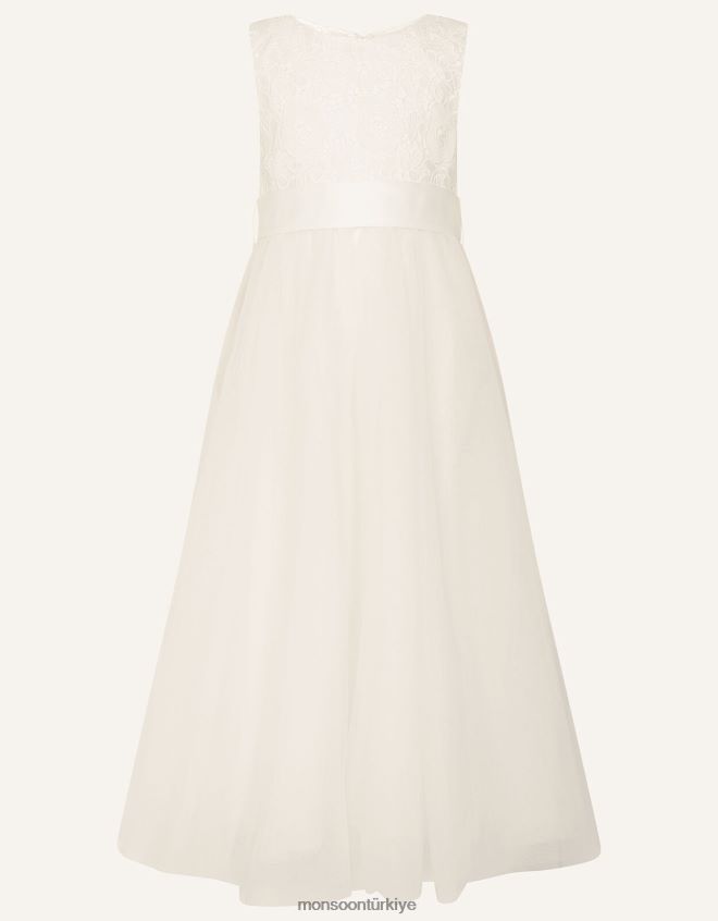 Monsoon kız alice dantel korsajlı tül maxi elbise JH86BT1981 Giyim fildişi