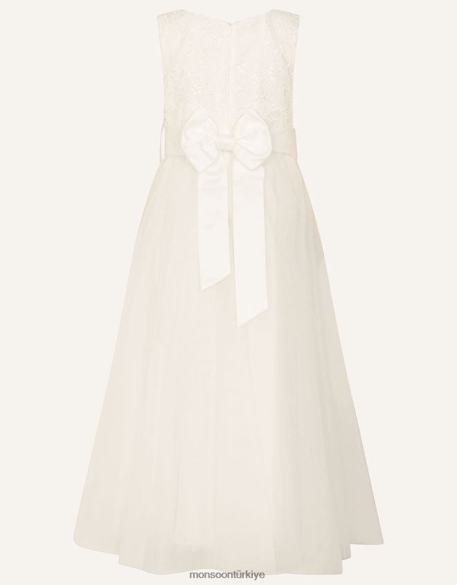 Monsoon kız alice dantel korsajlı tül maxi elbise JH86BT1981 Giyim fildişi