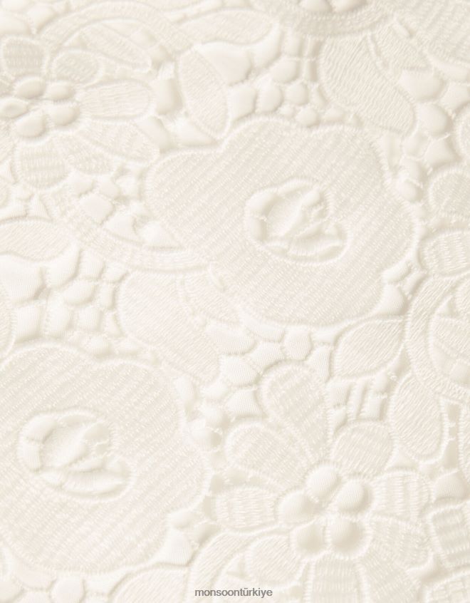 Monsoon kız alice dantel korsajlı tül maxi elbise JH86BT1981 Giyim fildişi