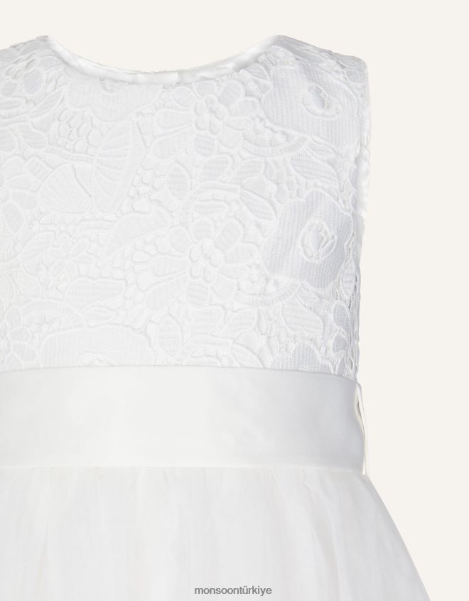 Monsoon kız alice dantel korsajlı tül maxi elbise JH86BT2043 Giyim fildişi