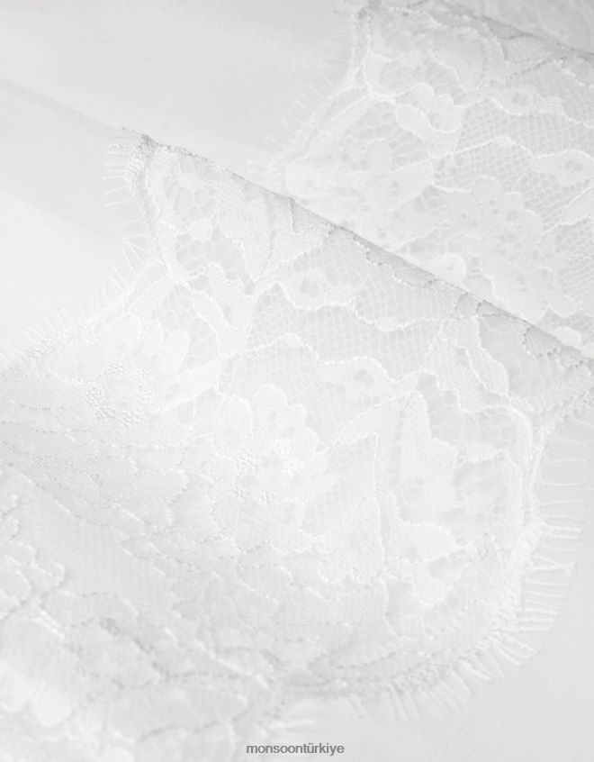 Monsoon kız alovette dantel cemaat elbisesi JH86BT1987 Giyim beyaz