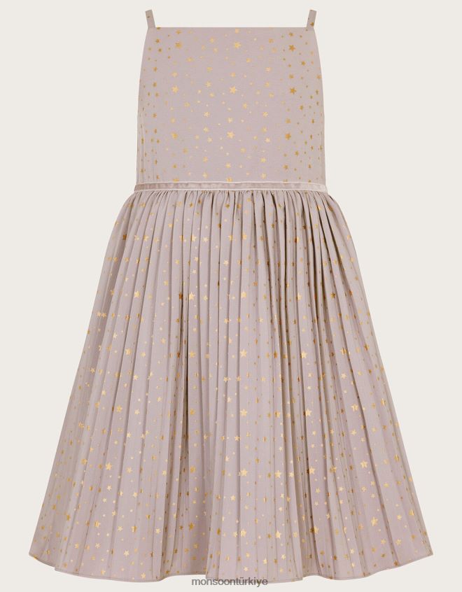 Monsoon kız angelina kozmik desenli pilili elbise JH86BT1675 Giyim mor (leylak)