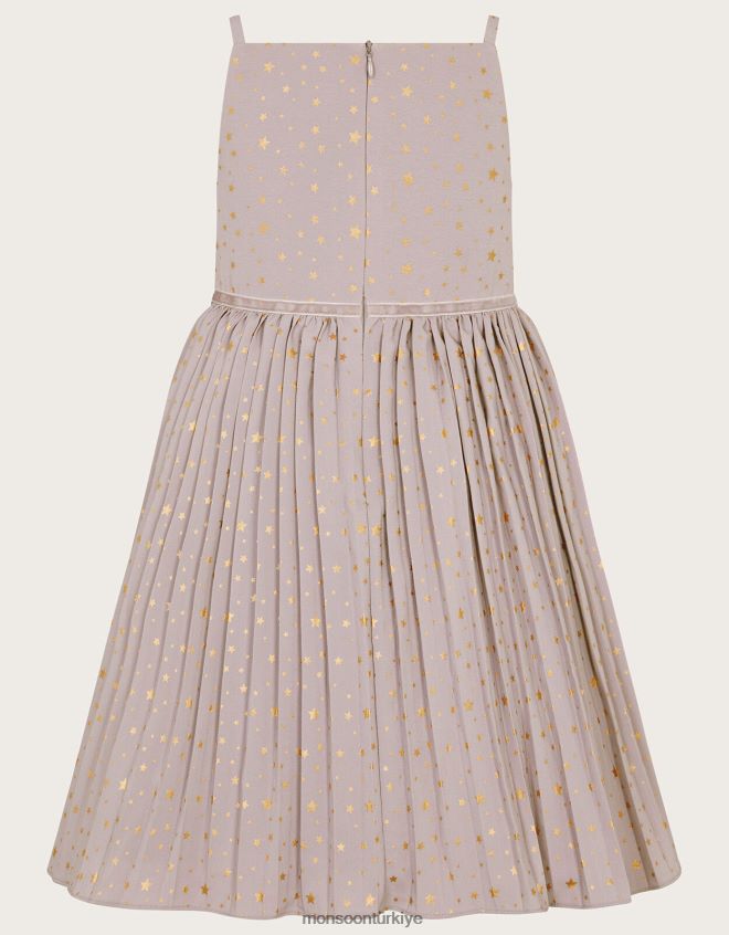 Monsoon kız angelina kozmik desenli pilili elbise JH86BT1675 Giyim mor (leylak)