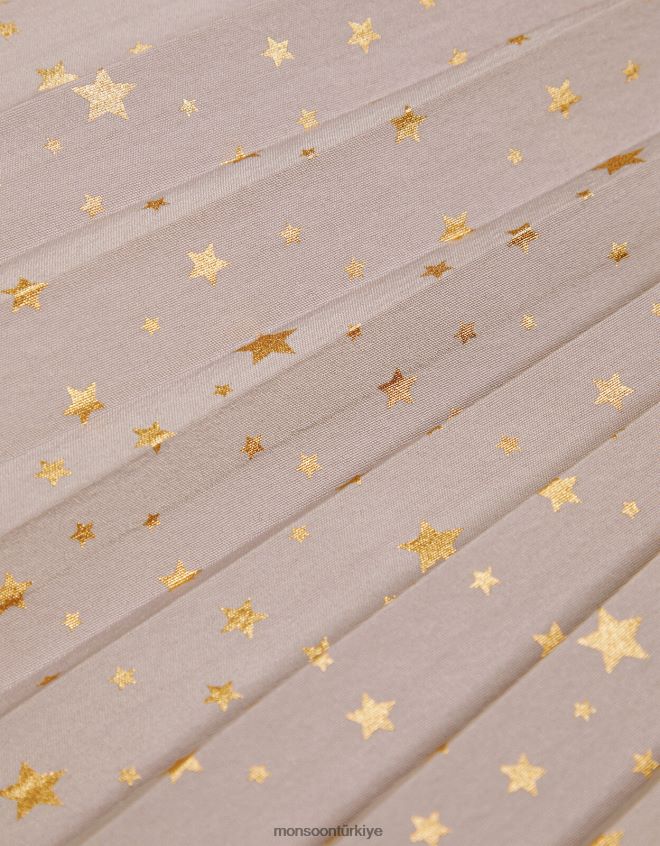 Monsoon kız angelina kozmik desenli pilili elbise JH86BT1675 Giyim mor (leylak)