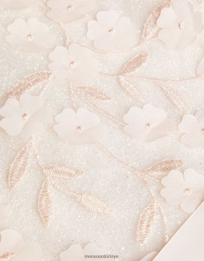 Monsoon kız anika yüksek düşük nedime elbisesi JH86BT1566 Giyim pembe